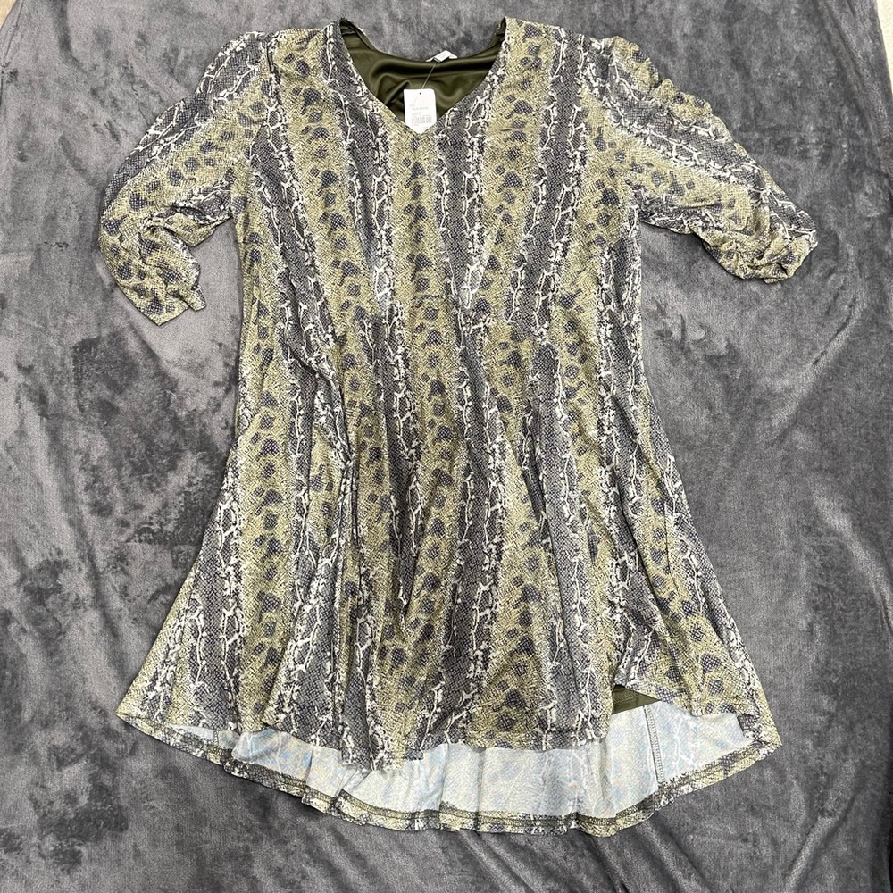Cato A-line Midi Dress with Cuffed 3/4 Sleeves